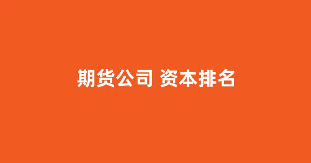 期货公司 资本排名(期货公司排名前十名有哪几家)_https://www.gfdzclz.com_深交所_第1张